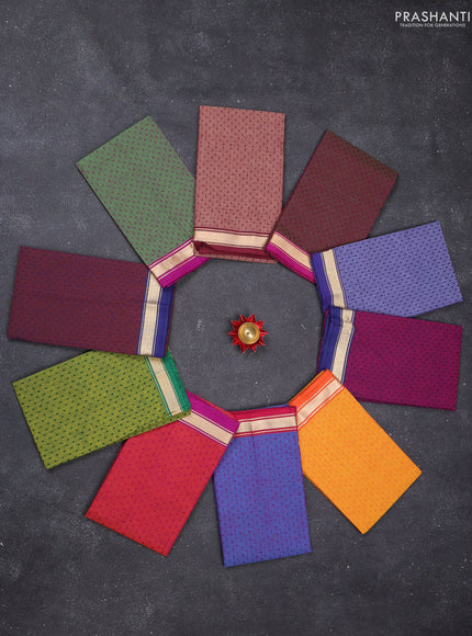 Chettinad cotton blouse bits multi colour and pack of 10