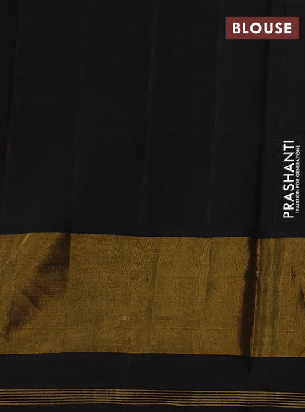 Rajkot patola silk saree black with allover ikat weaves and ikat woven zari border