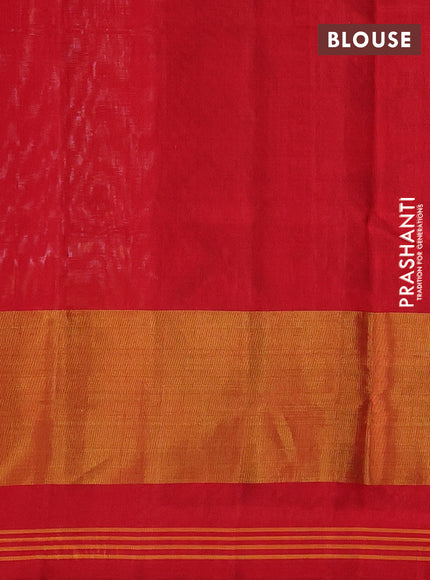 Rajkot patola silk saree off white grey and red with allover ikat weaves and ikat woven zari border