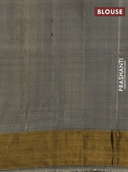 Rajkot patola silk saree cream and mustard yellow grey with allover ikat butta weaves and ganga jamuna border