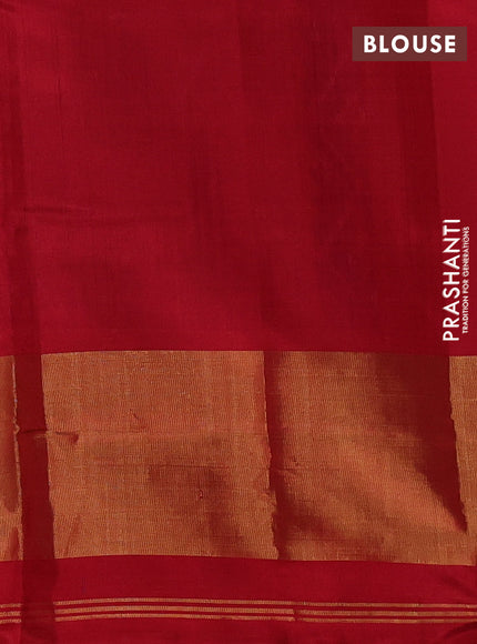 Rajkot patola silk saree purple and kumkum red with allover ikat weaves and ikat woven zari border