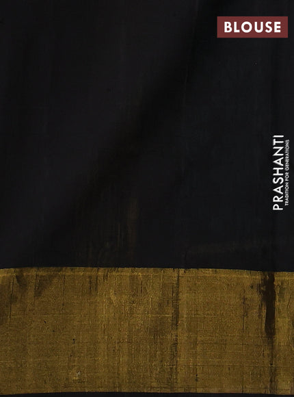 Rajkot patola silk saree black with allover ikat weaves & jute finish and ikat woven zari border