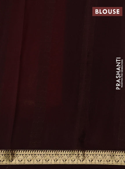 Pure mysore silk saree brown and coffee brown with zari woven buttas and zari woven border