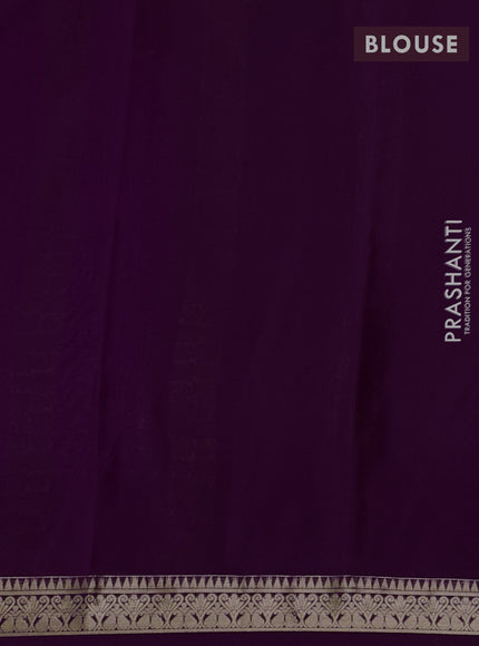Pure mysore silk saree lavender and purple with zari woven buttas and zari woven border