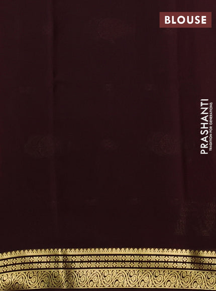 Pure mysore silk saree rustic orange and coffee brown with zari woven buttas and zari woven border