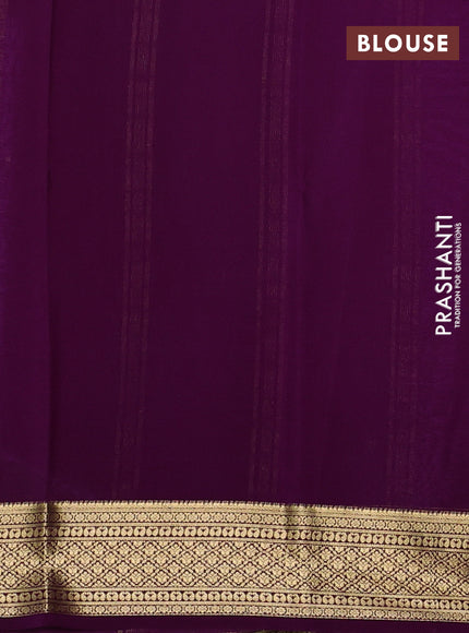 Pure mysore silk saree lavender and purple with allover zari buttas and zari woven border