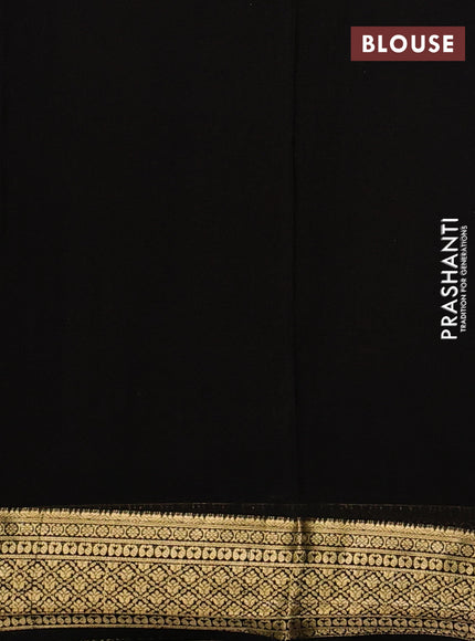 Pure mysore silk saree yellow and dark coffee brown with allover zari buttas and zari woven border