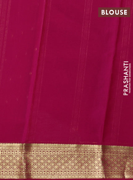 Pure mysore silk saree coffee brown and pink with allover zari buttas and zari woven border