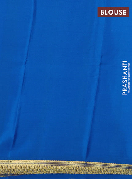 Pure mysore silk saree royal blue and blue with allover zari woven checked pattern and zari woven border