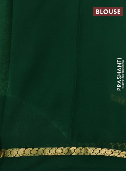 Pure mysore silk saree pastel green and green with zari woven buttas and zari woven simple border