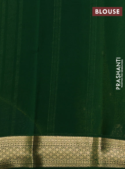 Pure mysore silk saree lime green and green with zari woven buttas and zari woven border