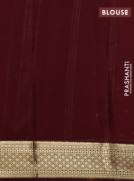 Pure mysore silk saree rustic orange and deep brown with zari woven buttas and zari woven border