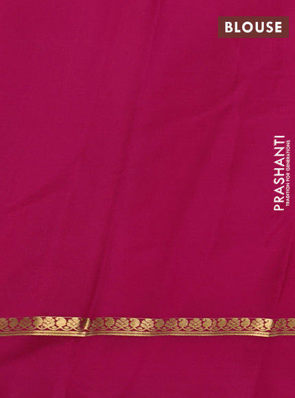 Pure mysore silk saree grey and pink with zari woven buttas and zari woven simple border