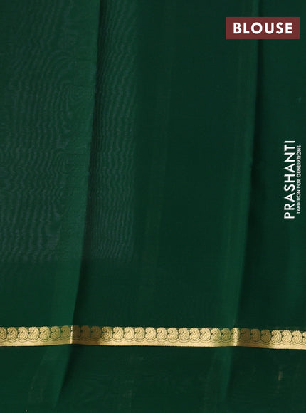 Pure mysore silk saree lavender and green with zari woven buttas and zari woven simple border