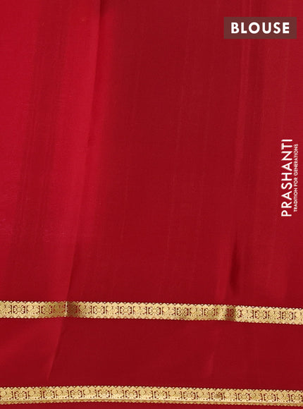Pure mysore silk saree pink and red with allover zari woven checked pattern and rettapet zari woven border