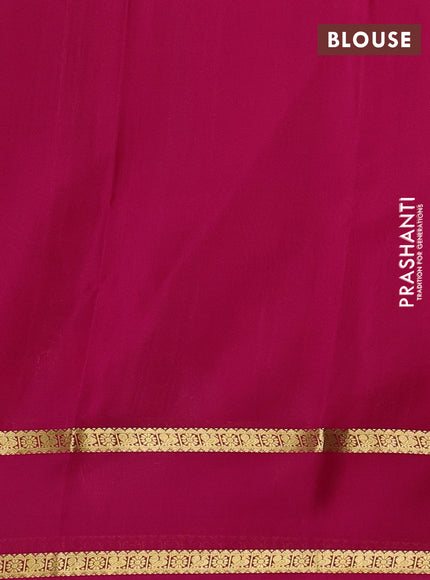 Pure mysore silk saree baby pink and pink with allover zari woven checked pattern and rettapet zari woven border