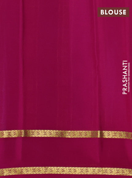 Pure mysore silk saree blue and pink with allover zari woven checked pattern and rettapet zari woven border