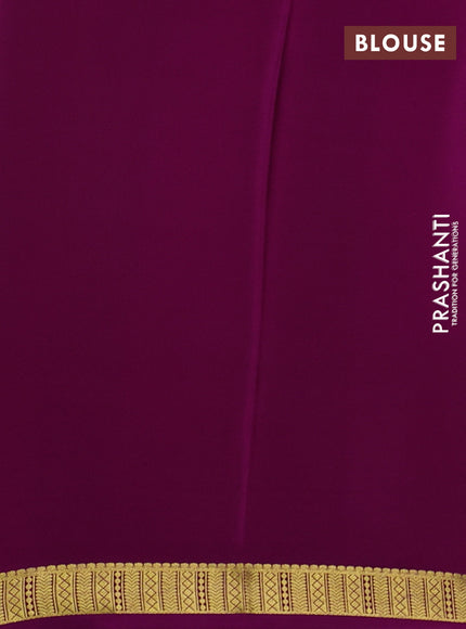 Pure mysore silk saree lavender and purple with allover zari woven checked pattern and zari woven border