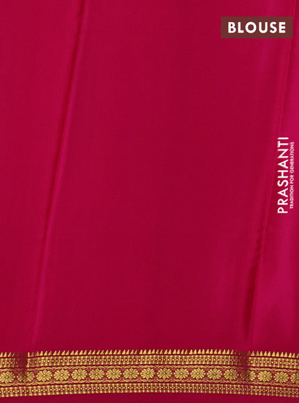 Pure mysore silk saree pink with allover small zari checks & buttas and zari woven border