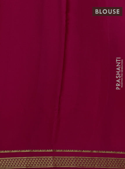 Pure mysore silk saree pink with allover small zari woven checked pattern and zari woven border