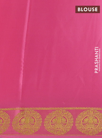 Pure mysore silk saree light pink with plain body and zari woven border
