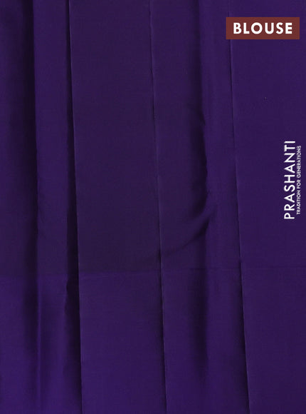 Pure kanchipuram silk saree blue with allover zari woven brocade weaves and parrot design zari woven border