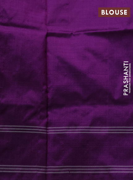 Pochampally silk saree purple with allover ikat weaves and rettapet border
