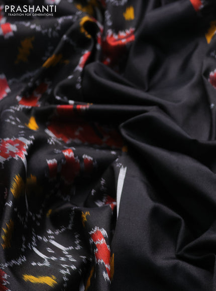 Pochampally silk saree black with allover ikat weaves and rettapet border