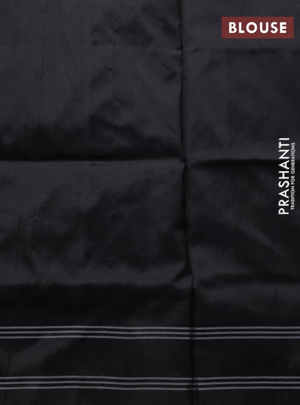 Pochampally silk saree black with allover ikat weaves and rettapet border
