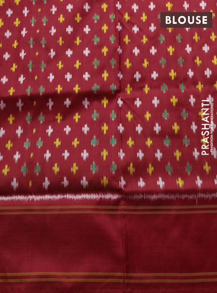 Pochampally silk saree violet and red with allover ikat weaves and rettapet border