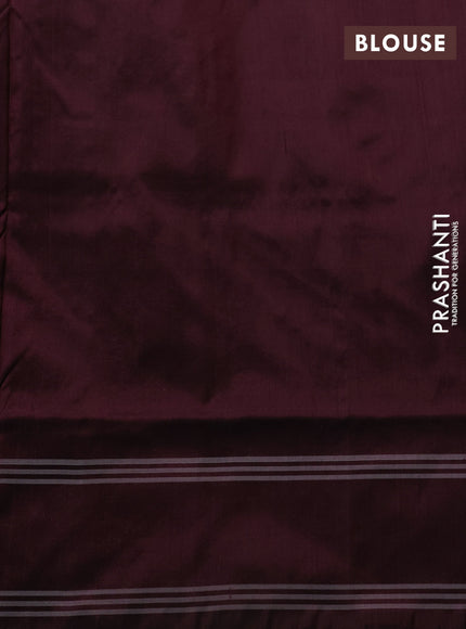 Pochampally silk saree dark coffee brown with allover ikat weaves and rettapet border