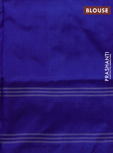 Pochampally silk saree royal blue with allover ikat weaves and rettapet border