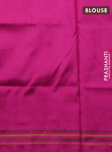 Pochampally silk saree cream and pink with allover ikat weaves and ikat woven border