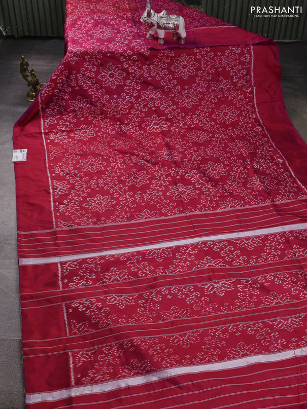 Pochampally silk saree pink shade with allover ikat weaves and simple border