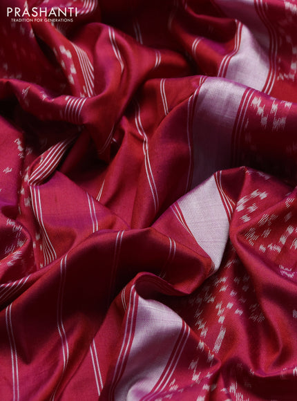 Pochampally silk saree pink shade with allover ikat weaves and simple border