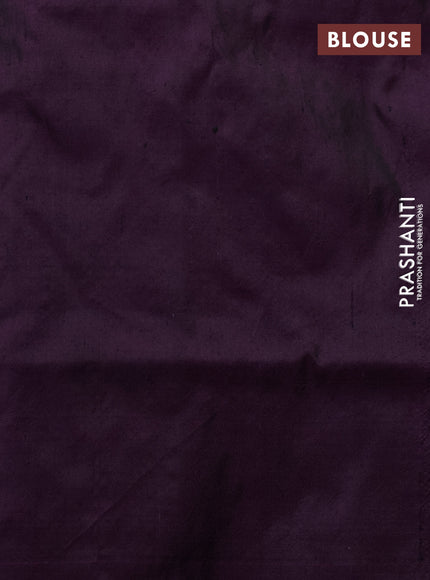 Pochampally silk saree deep purple with allover ikat weaves and simple border