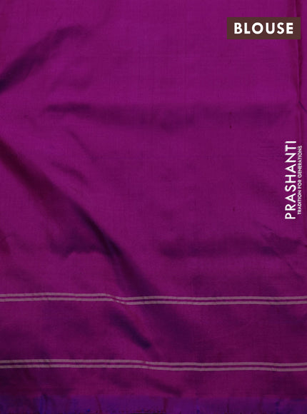 Pochampally silk saree pink with plain body and long ikat woven border