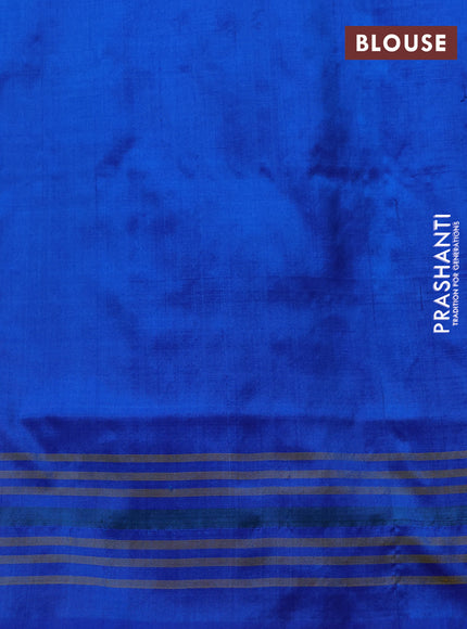 Pochampally silk saree cs blue with allover ikat weaves and woven border