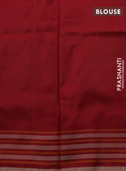 Pochampally silk saree purple and maroon with allover ikat weaves and woven border