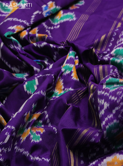 Pochampally silk saree violet with allover ikat weaves and woven border