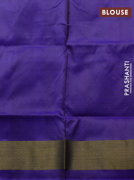 Pochampally silk saree pink and blue with allover ikat weaves and ikat zari woven border