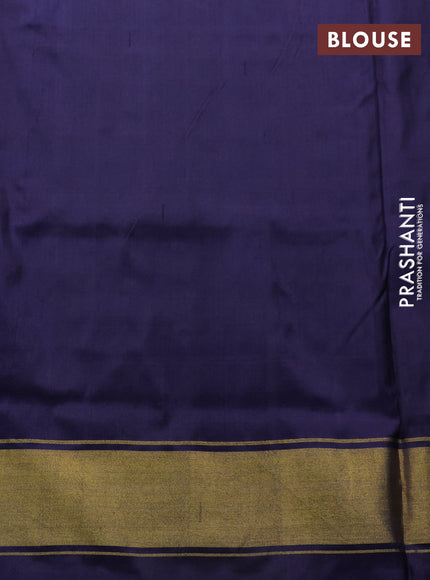 Pochampally silk saree navy blue with allover ikat weaves and zari woven border