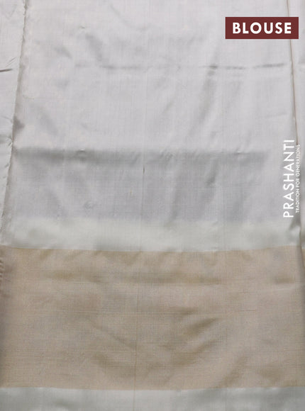 Pochampally silk saree purple shade and cream with allover ikat weaves and ikat zari woven border