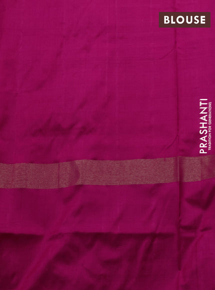 Pochampally silk saree deep violet and pink with allover ikat woven buttas and long zari ikat woven border