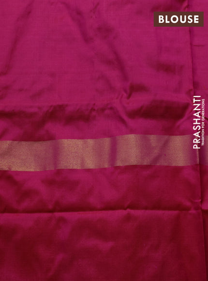 Pochampally silk saree purple and pink with allover ikat woven buttas and long zari ikat woven border