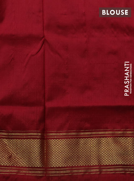 Pochampally silk saree cream and red with allover ikat weaves and zari woven border