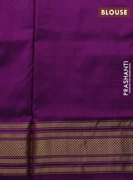 Pochampally silk saree pastel purple and purple with allover ikat weaves and zari woven border