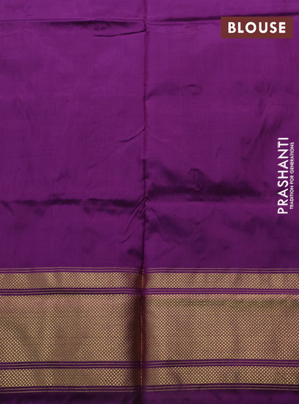 Pochampally silk saree royal blue and purple with allover ikat weaves and long zari woven border