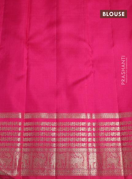 Kora kanchipuram silk saree lavender and pink with zari woven buttas and rich zari woven border