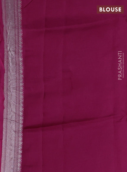 Banarasi raw silk saree magenta pink with allover silver zari weaves & paithani buttas and zari woven border